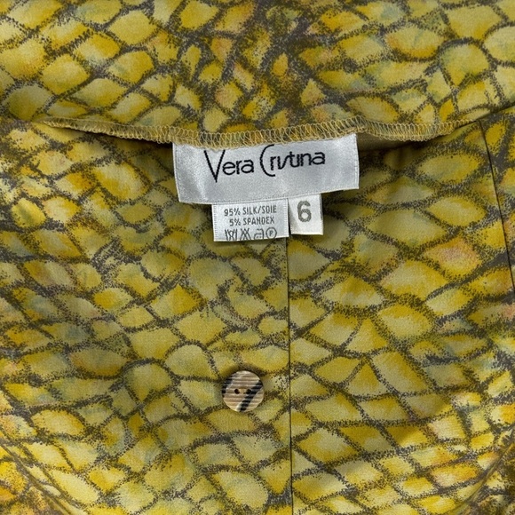 Women’s Vintage Vera Crutina Button Maxi Skirt Animal Print Silk Spandex Size 6 - Picture 3 of 4